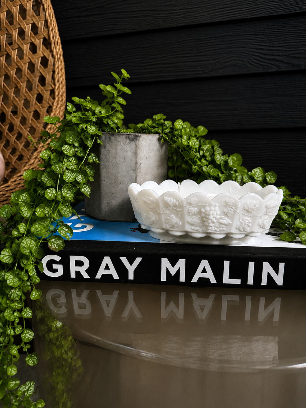 Paneled Grape Milk Glass